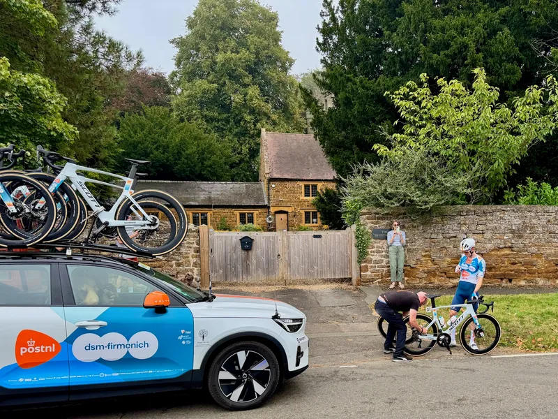 It’s not everyday a double Olympic champion cycles through your village.